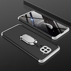 Coque Plastique Mat Protection Integrale 360 Degres Avant et Arriere Etui Housse P01 pour Xiaomi Redmi Note 9 Argent et Noir