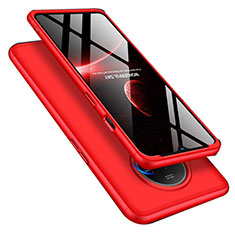 Coque Plastique Mat Protection Integrale 360 Degres Avant et Arriere Etui Housse P02 pour OnePlus 7T Rouge