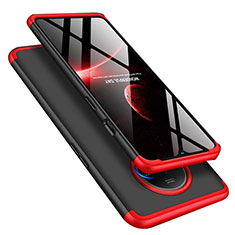 Coque Plastique Mat Protection Integrale 360 Degres Avant et Arriere Etui Housse P02 pour OnePlus 7T Rouge et Noir