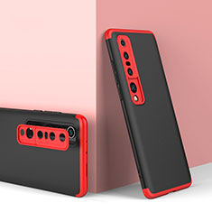Coque Plastique Mat Protection Integrale 360 Degres Avant et Arriere Etui Housse P02 pour Xiaomi Mi 10 Pro Rouge et Noir