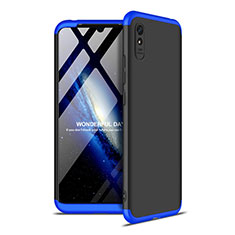 Coque Plastique Mat Protection Integrale 360 Degres Avant et Arriere Etui Housse P02 pour Xiaomi Redmi 9A Bleu et Noir