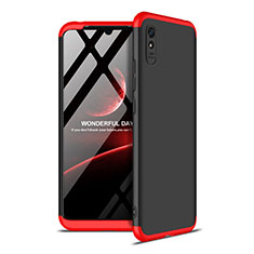 Coque Plastique Mat Protection Integrale 360 Degres Avant et Arriere Etui Housse P02 pour Xiaomi Redmi 9AT Rouge et Noir
