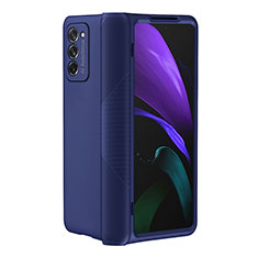 Coque Plastique Mat Protection Integrale 360 Degres Avant et Arriere Etui Housse P05 pour Samsung Galaxy Z Fold2 5G Bleu