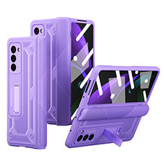 Coque Plastique Mat Protection Integrale 360 Degres Avant et Arriere Etui Housse P06 pour Samsung Galaxy Z Fold2 5G Violet