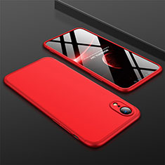 Coque Plastique Mat Protection Integrale 360 Degres Avant et Arriere Etui Housse pour Apple iPhone XR Rouge