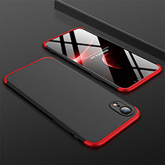Coque Plastique Mat Protection Integrale 360 Degres Avant et Arriere Etui Housse pour Apple iPhone XR Rouge et Noir