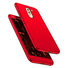 Coque Plastique Mat Protection Integrale 360 Degres Avant et Arriere Etui Housse pour Huawei Honor 6X Rouge