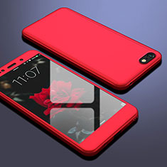 Coque Plastique Mat Protection Integrale 360 Degres Avant et Arriere Etui Housse pour Huawei Y5 Prime (2018) Rouge