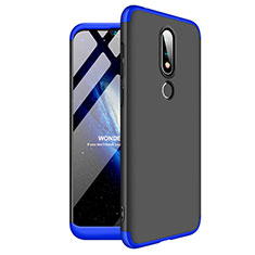 Coque Plastique Mat Protection Integrale 360 Degres Avant et Arriere Etui Housse pour Nokia 6.1 Plus Bleu et Noir