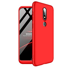 Coque Plastique Mat Protection Integrale 360 Degres Avant et Arriere Etui Housse pour Nokia X6 Rouge