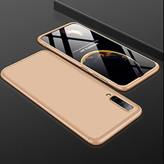 Coque Plastique Mat Protection Integrale 360 Degres Avant et Arriere Etui Housse pour Samsung Galaxy A50S Or