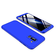 Coque Plastique Mat Protection Integrale 360 Degres Avant et Arriere Etui Housse pour Samsung Galaxy A6 Plus Bleu