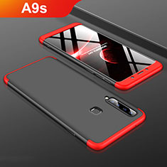 Coque Plastique Mat Protection Integrale 360 Degres Avant et Arriere Etui Housse pour Samsung Galaxy A9s Rouge et Noir
