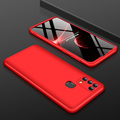 Coque Plastique Mat Protection Integrale 360 Degres Avant et Arriere Etui Housse pour Samsung Galaxy M21s Rouge