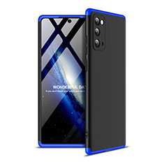 Coque Plastique Mat Protection Integrale 360 Degres Avant et Arriere Etui Housse pour Samsung Galaxy Note 20 5G Bleu et Noir