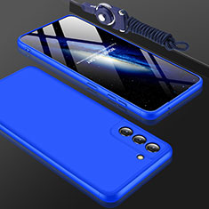 Coque Plastique Mat Protection Integrale 360 Degres Avant et Arriere Etui Housse pour Samsung Galaxy S21 5G Bleu