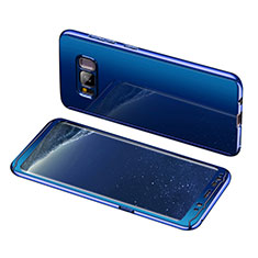 Coque Plastique Mat Protection Integrale 360 Degres Avant et Arriere Etui Housse pour Samsung Galaxy S8 Bleu