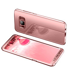 Coque Plastique Mat Protection Integrale 360 Degres Avant et Arriere Etui Housse pour Samsung Galaxy S8 Or Rose