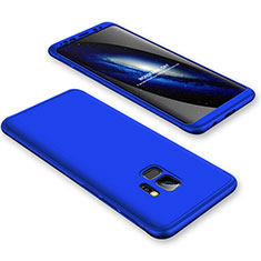 Coque Plastique Mat Protection Integrale 360 Degres Avant et Arriere Etui Housse pour Samsung Galaxy S9 Bleu