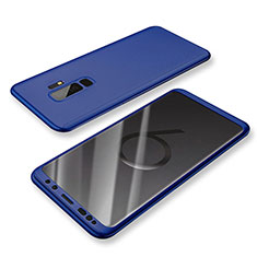 Coque Plastique Mat Protection Integrale 360 Degres Avant et Arriere Etui Housse pour Samsung Galaxy S9 Plus Bleu