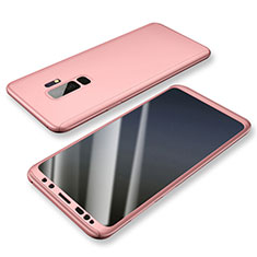 Coque Plastique Mat Protection Integrale 360 Degres Avant et Arriere Etui Housse pour Samsung Galaxy S9 Plus Or Rose