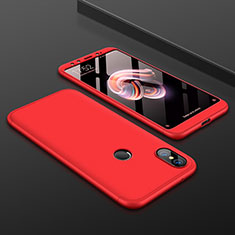 Coque Plastique Mat Protection Integrale 360 Degres Avant et Arriere Etui Housse pour Xiaomi Mi 6X Rouge