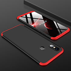 Coque Plastique Mat Protection Integrale 360 Degres Avant et Arriere Etui Housse pour Xiaomi Mi 8 Rouge et Noir