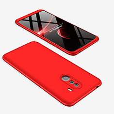 Coque Plastique Mat Protection Integrale 360 Degres Avant et Arriere Etui Housse pour Xiaomi Pocophone F1 Rouge