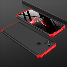 Coque Plastique Mat Protection Integrale 360 Degres Avant et Arriere Etui Housse pour Xiaomi Redmi 9 India Rouge et Noir