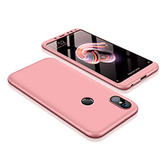 Coque Plastique Mat Protection Integrale 360 Degres Avant et Arriere Etui Housse pour Xiaomi Redmi Note 5 Or Rose