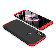 Coque Plastique Mat Protection Integrale 360 Degres Avant et Arriere Etui Housse pour Xiaomi Redmi Note 5 Pro Rouge et Noir