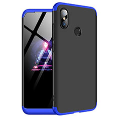 Coque Plastique Mat Protection Integrale 360 Degres Avant et Arriere Etui Housse pour Xiaomi Redmi Note 6 Pro Bleu et Noir