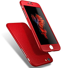 Coque Plastique Mat Protection Integrale 360 Degres Avant et Arriere Etui Housse Q01 pour Apple iPhone 6 Rouge