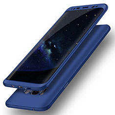 Coque Plastique Mat Protection Integrale 360 Degres Avant et Arriere Etui Housse Q02 pour Samsung Galaxy S8 Bleu