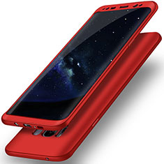 Coque Plastique Mat Protection Integrale 360 Degres Avant et Arriere Etui Housse Q02 pour Samsung Galaxy S8 Rouge