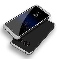 Coque Plastique Mat Protection Integrale 360 Degres Avant et Arriere Etui Housse Q03 pour Samsung Galaxy S8 Plus Argent