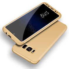 Coque Plastique Mat Protection Integrale 360 Degres Avant et Arriere Etui Housse Q03 pour Samsung Galaxy S8 Plus Or