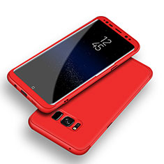 Coque Plastique Mat Protection Integrale 360 Degres Avant et Arriere Etui Housse Q03 pour Samsung Galaxy S8 Rouge