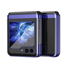 Coque Plastique Mat Protection Integrale 360 Degres Avant et Arriere Etui Housse QH2 pour Samsung Galaxy Z Flip5 5G Bleu