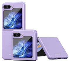 Coque Plastique Mat Protection Integrale 360 Degres Avant et Arriere Etui Housse QH4 pour Samsung Galaxy Z Flip5 5G Violet