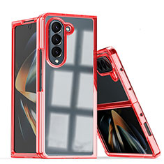 Coque Plastique Mat Protection Integrale 360 Degres Avant et Arriere Etui Housse QW1 pour Samsung Galaxy Z Fold5 5G Rouge