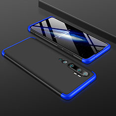 Coque Plastique Mat Protection Integrale 360 Degres Avant et Arriere Etui Housse R01 pour Xiaomi Mi Note 10 Bleu et Noir