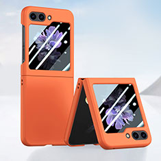 Coque Plastique Mat Protection Integrale 360 Degres Avant et Arriere Etui Housse SD1 pour Samsung Galaxy Z Flip5 5G Orange