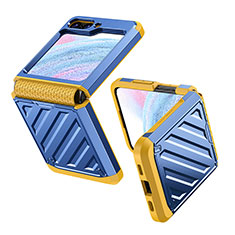 Coque Plastique Mat Protection Integrale 360 Degres Avant et Arriere Etui Housse Z01L pour Samsung Galaxy Z Flip5 5G Bleu