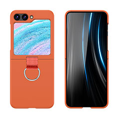Coque Plastique Mat Protection Integrale 360 Degres Avant et Arriere Etui Housse Z03L pour Samsung Galaxy Z Flip5 5G Orange
