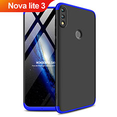 Coque Plastique Mat Protection Integrale 360 Degres Avant et Arriere Q01 pour Huawei Nova Lite 3 Bleu et Noir