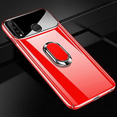 Coque Plastique Protection Integrale 360 Degres Miroir Etui Housse avec Support Bague Anneau Aimante Magnetique pour Huawei P30 Lite Rouge