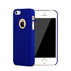 Coque Plastique Rigide avec Trou Mat pour Apple iPhone 5 Bleu