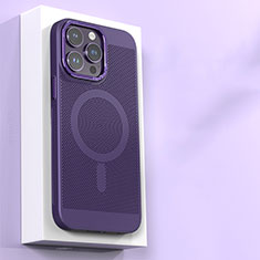 Coque Plastique Rigide Etui Housse Mailles Filet avec Mag-Safe Magnetic Magnetique pour Apple iPhone 13 Pro Max Violet
