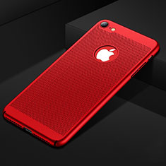 Coque Plastique Rigide Etui Housse Mailles Filet pour Apple iPhone SE (2020) Rouge